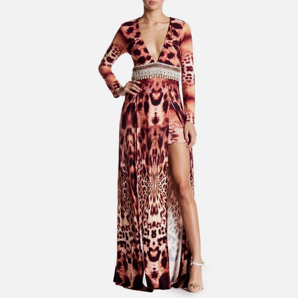 Sky Vencia Animal Print Maxi Dress
